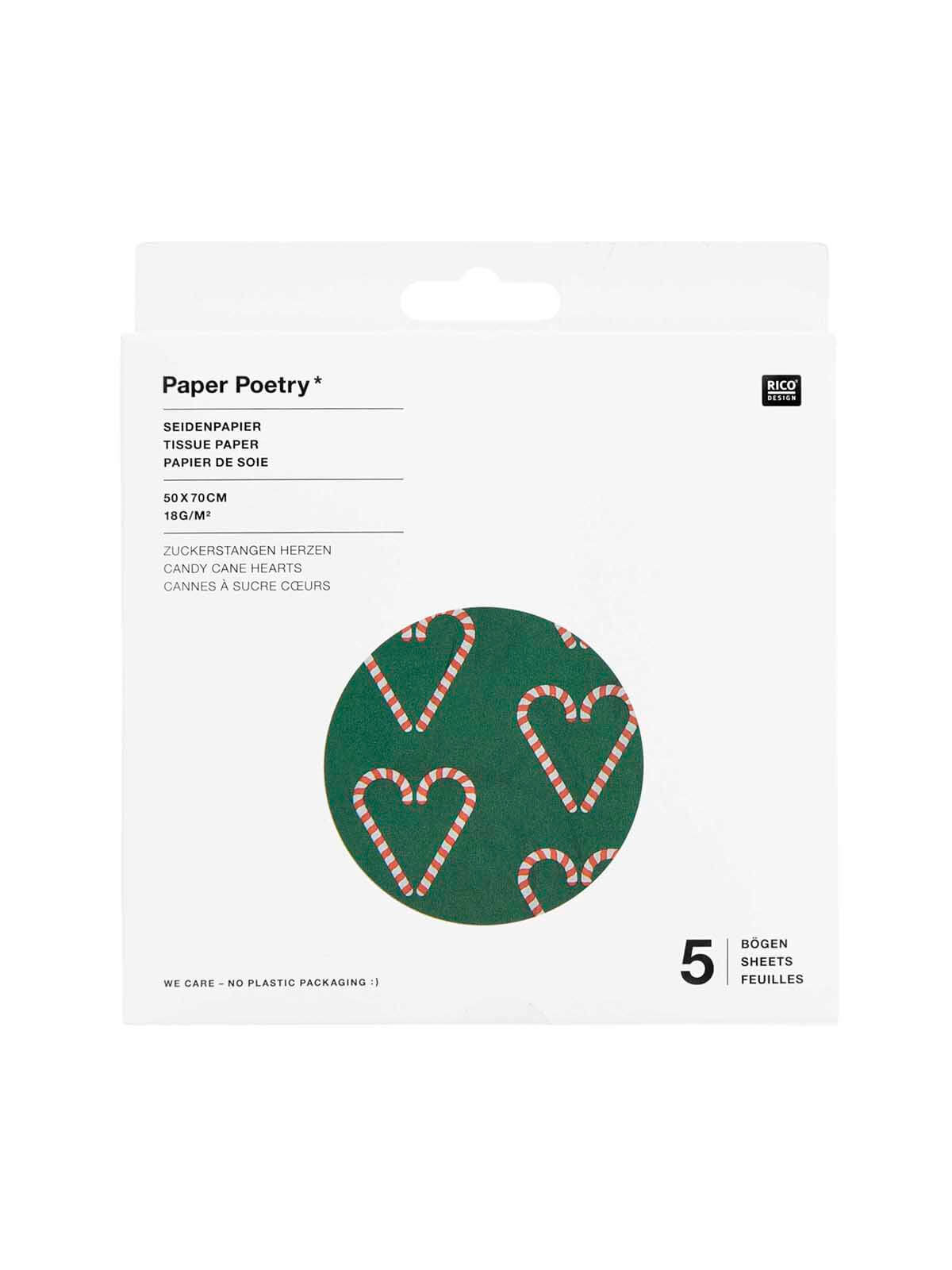 Candy cane hearts tissue paper