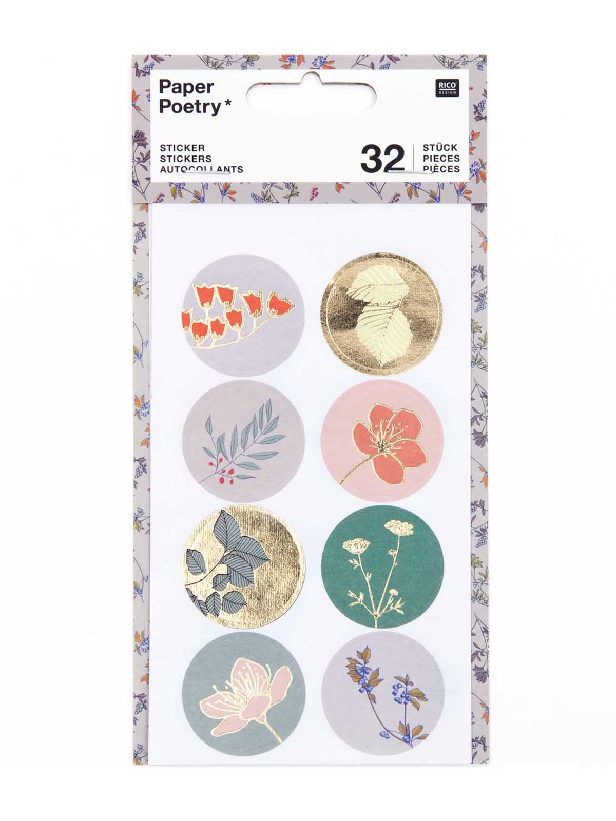 Floral foiled stickers
