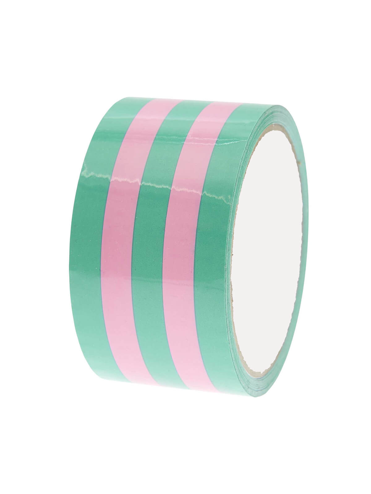 Green and pink striped parcel tape