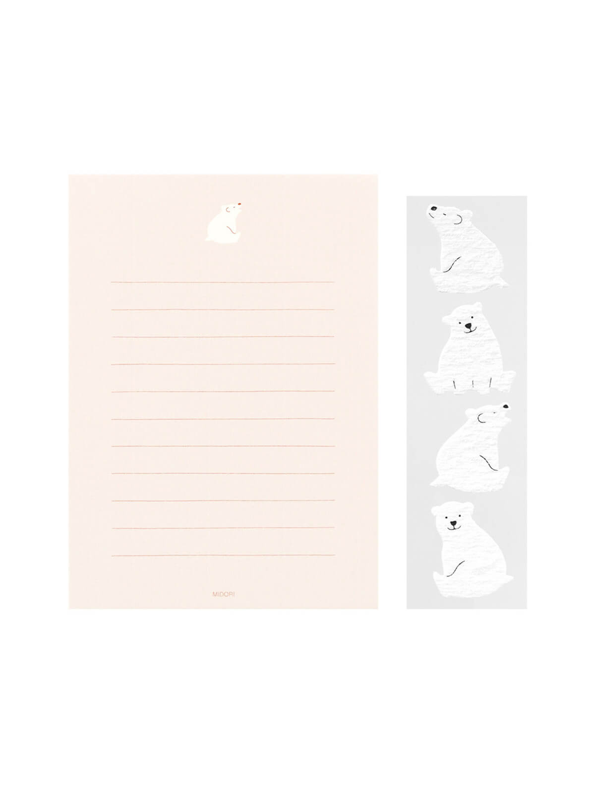 Midori polar bear letter writing set