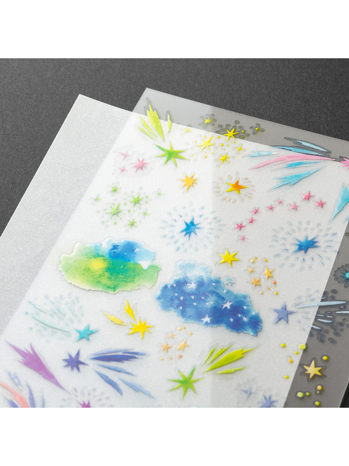 Midori watercolour sky transfer stickers