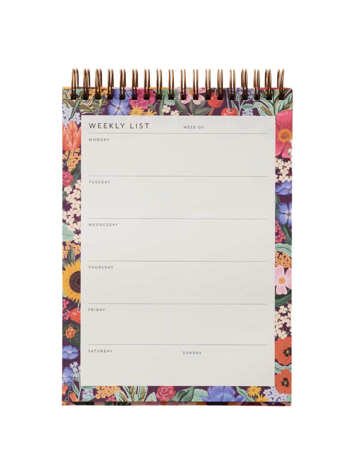 Rifle Paper Co blossom weekly desktop planner