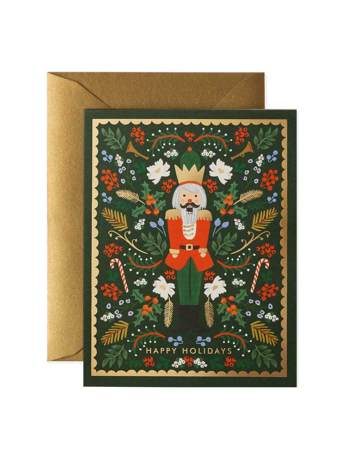Rifle Paper Co evergreen Nutcracker card set
