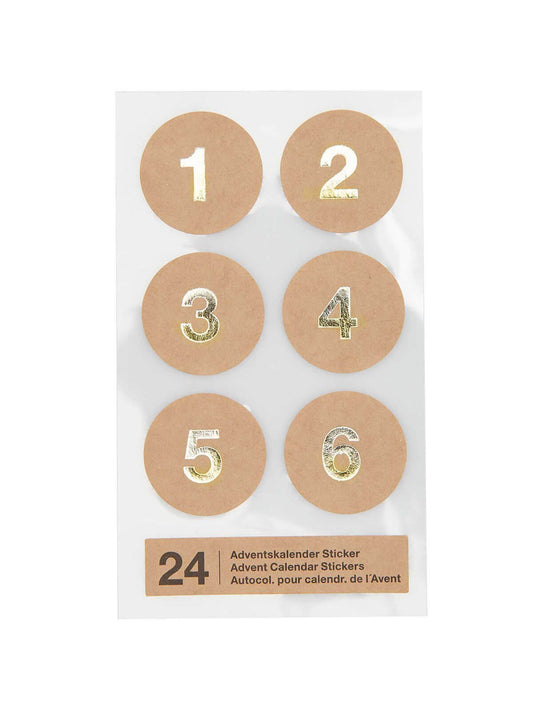 Kraft advent calendar stickers