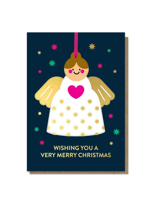 Angel bauble pop out Christmas card