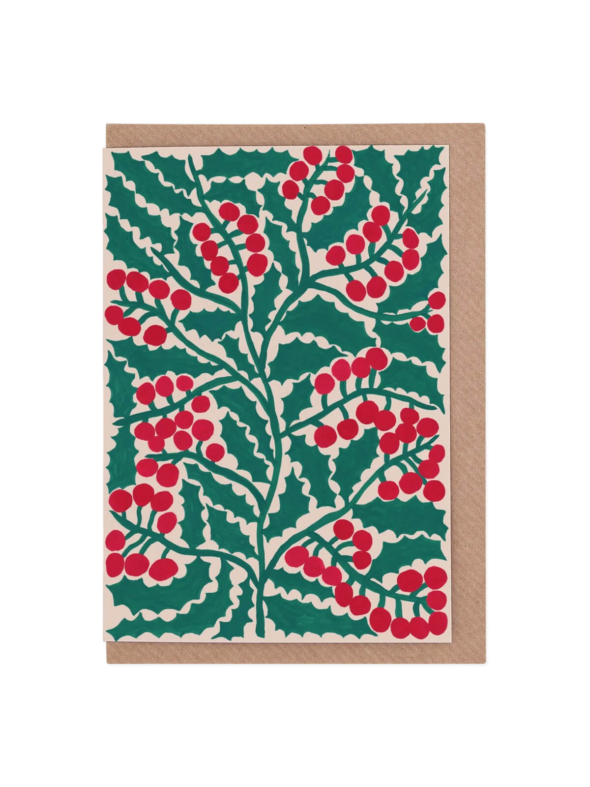 Holly leaves and berries card