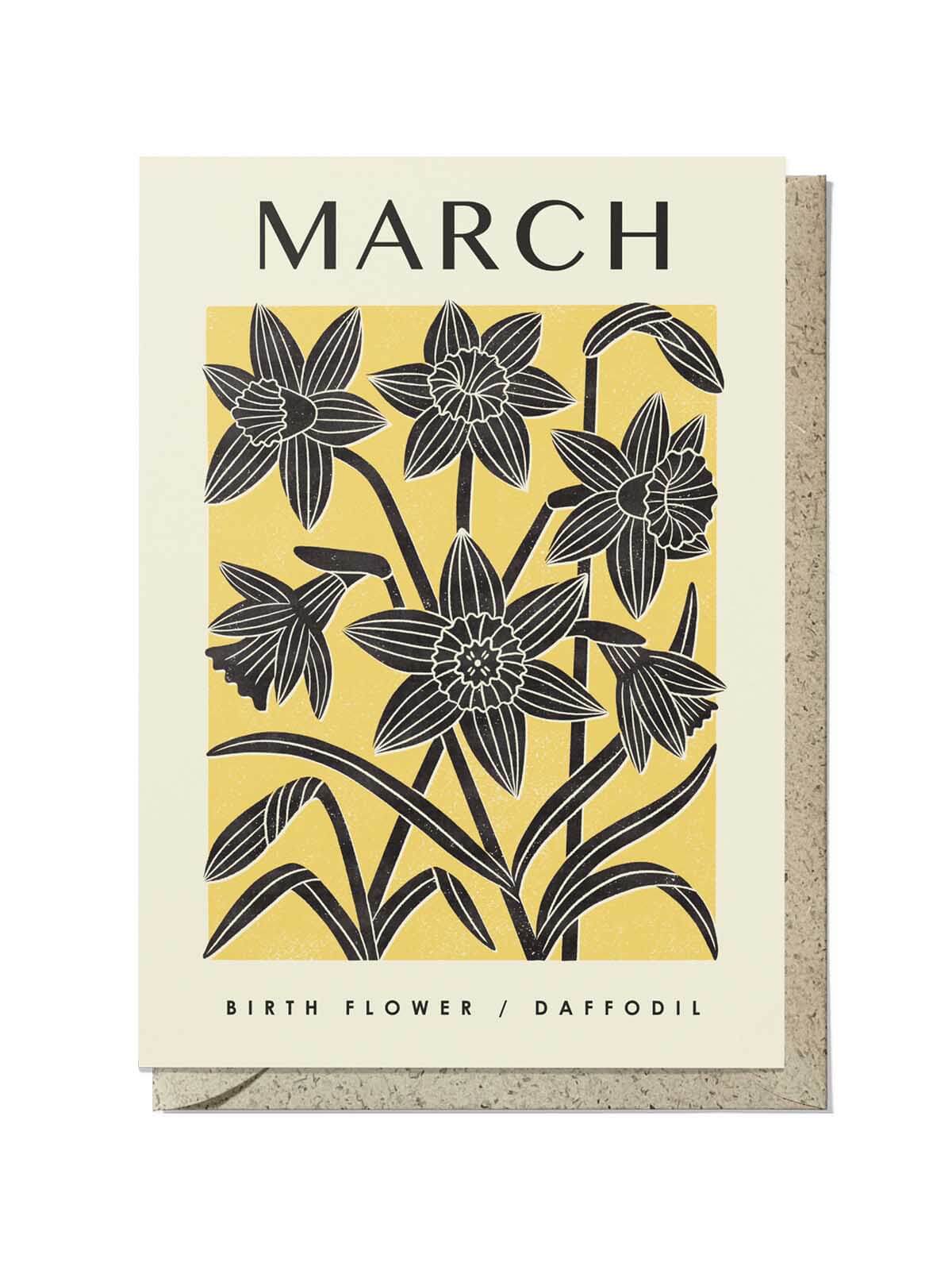 March daffodil birthday card