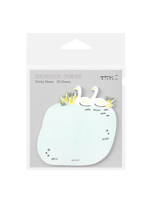 Midori die-cut swan sticky notes