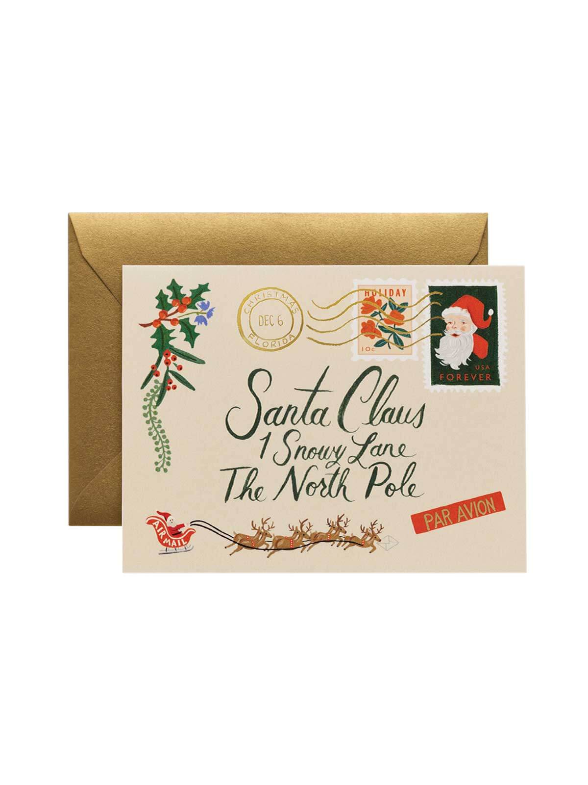 Rifle Paper Co Santa letter card set