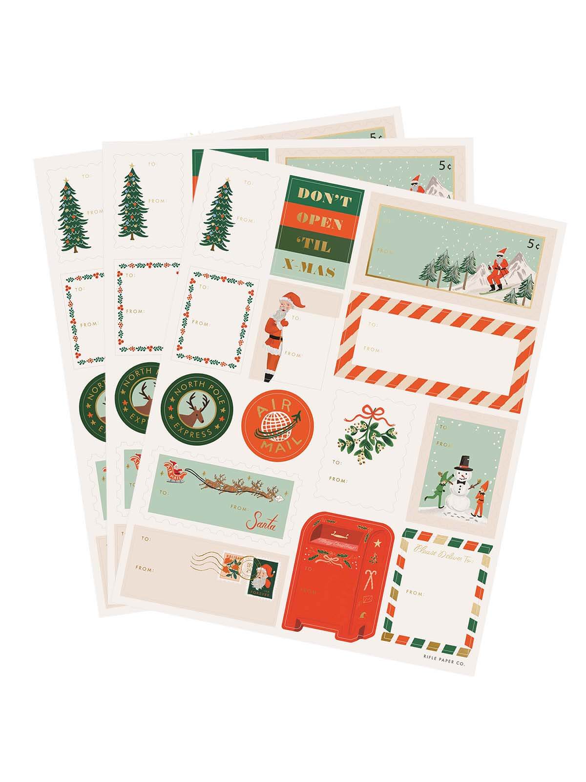 Rifle Paper Co Santa's Workshop stickers