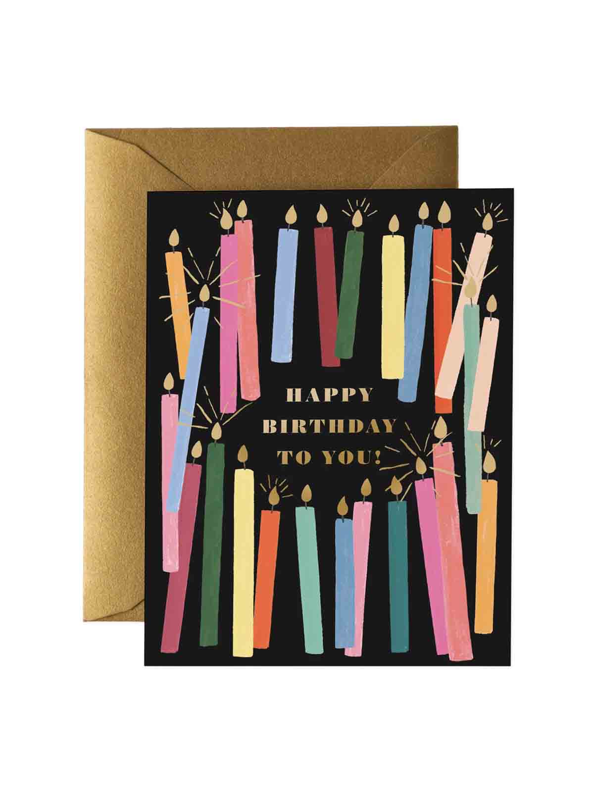 Rifle Paper Co happy birthday candles card