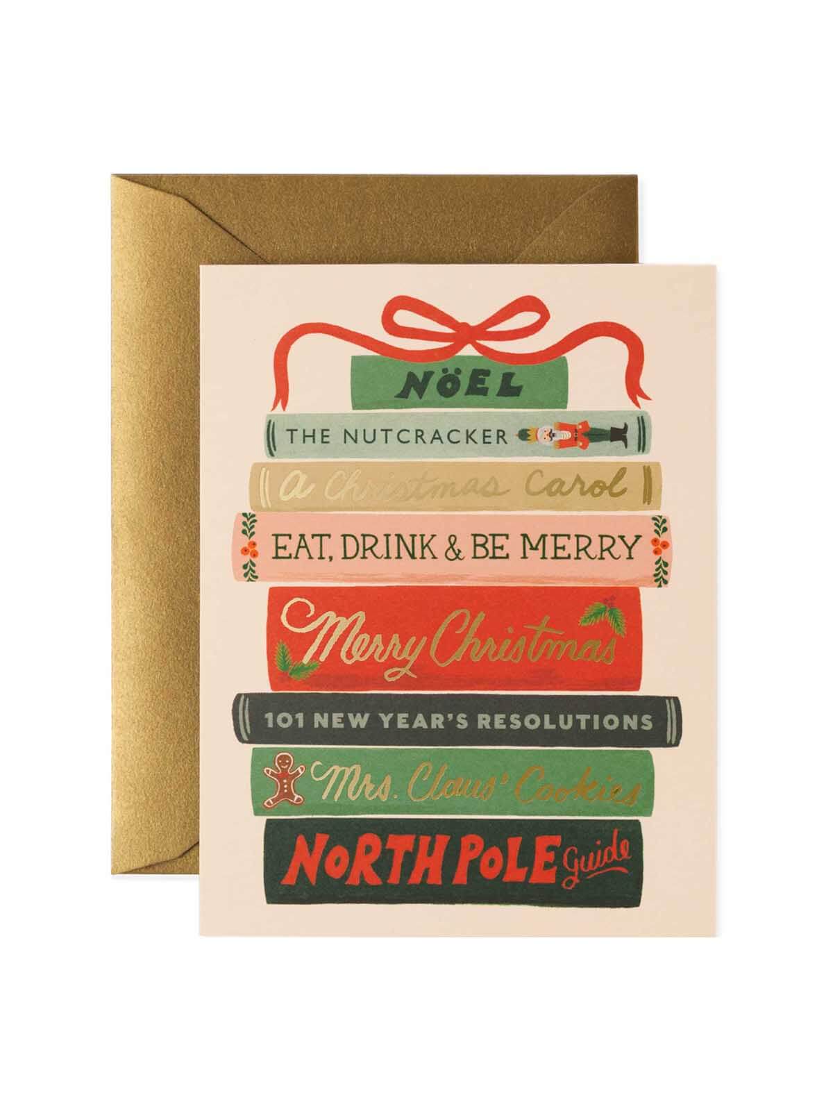 Rifle Paper Co holiday books card - SINGLE CARD