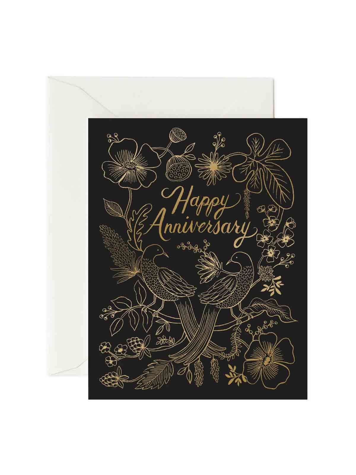 Rifle Paper Co love birds anniversary card