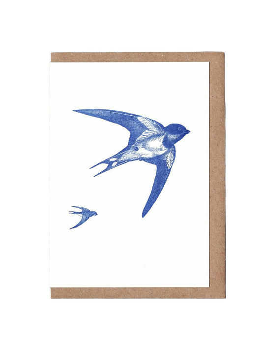 Swallows letterpress card